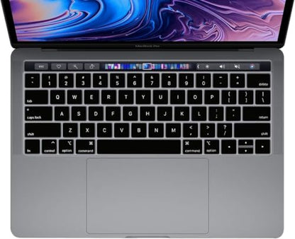 Soft Silicone English Language Keyboard Cover Skin Compatible with MacBook Pro 13 inch and 15 inch with Touch Bar Models: A2159 / A1989 / A1990 / A1706/ A1707 - Release 2019 2018 2017 2016 (Black) - color: English Language, Black, size: Compatible for Mac