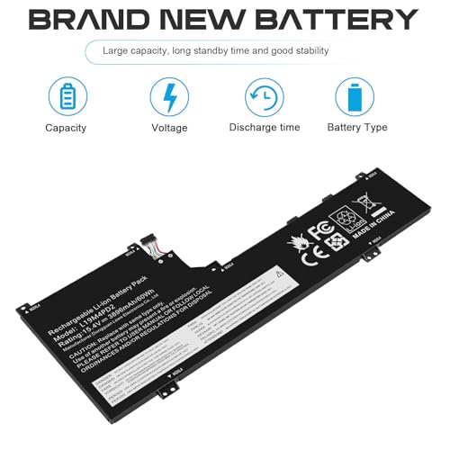 ASUNCELL L19L4PD2 Laptop Battery Compatible with Lenovo Ideapad Yoga S740-14IIL Series Notebook L19M4PD2 5B10W67424 5B10U97772 5B10U97773 5B10W67253 15.4V 62Wh 4080mAh 4-Cell - color: L19L4PD2