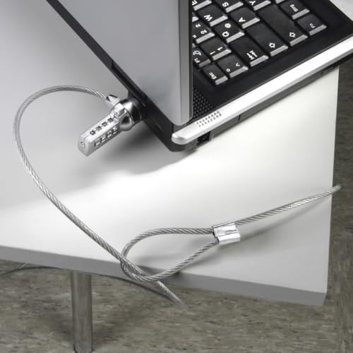 Joyzan Laptop Lock, Computer Combination Security Locking Cable steel Tablet Anti Theft Hardware Protection 4 Digit Password PC Monitor Projectors Docks Mobile Devices Notebook Phone Displays 43.3inch