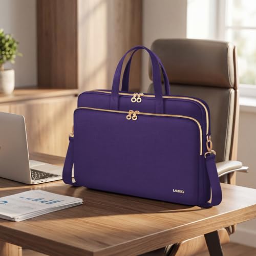 Laptop Case Bag Women Men Computer Sleeve Compatible with MacBook/Dell/HP/Acer/ASUS, Waterproof Shoulder Carrying Briefcase, Violet, 15.6-16 Inch - color: Violet, size: 15.6 inch