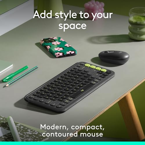 Logitech POP Mouse, Compact and Portable Wireless Bluetooth - Graphite | Compact, portable, programmable buttons, quiet clicks, easy-switch for up to 3 devices, laptop, tablet, PC - color: Graphite