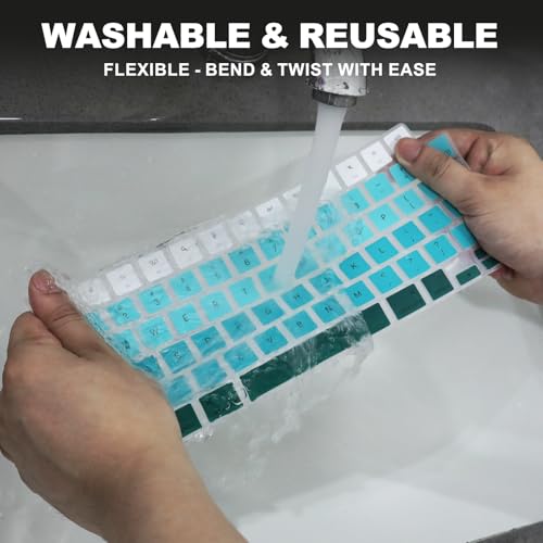 Allinside Keyboard Cover for 2026 MacBook Neo 13-inch A3404 (A18 Pro) & MacBook Air 13"/15" and MacBook Pro 14"/16" (M5 Chip), Premium Silicone Keyboard Protector Skin, US ANSI Layout, Ombre Green - color: Ombre Green