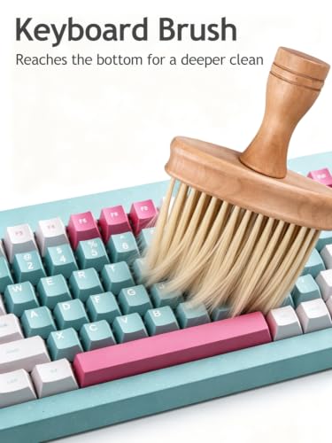 Keyboard Cleaning Brush, Wooden Piano Cleaner Brush, Instrument Dusting Brush Anti-Static Double Sided Ultra Soft Brush, Universal Guitar Laptop Synthesizers Keyboard Brush