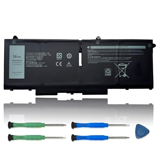 FK0VR Laptop Battery Replacement for Dell Latitude 5530 7530 5330 7330 5430 7430 2-in-1 Precision 3570 Series H4PVC 8WRCR 0Y86WG 78FWY 51R71 8P81K Y86WG HFN8K P133G P134G 15.2V 58Wh 3625mAh - size: 9.49*3.42*0.26 inch FK0VR
