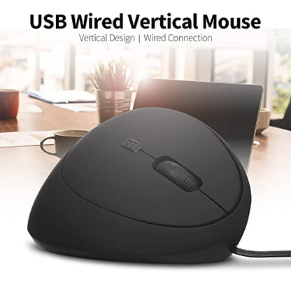 Wired Mouse Vertical Ergonomic Optical Mouse USB Mice Corded Mouse for Computer/Laptop/PC/Desktop/Mac/Office/Desktop, Better for Small Medium Sized Hands, with Cord, with Side Buttons, Gifts