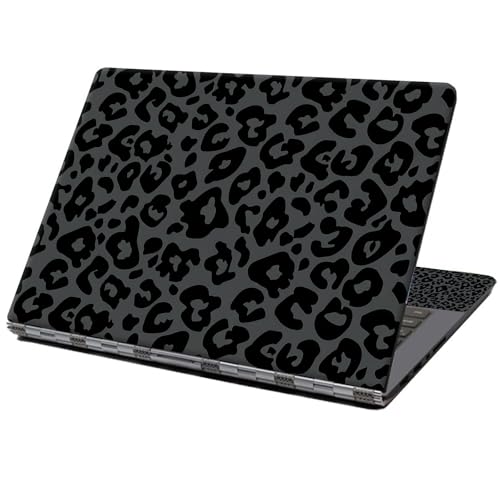 Laptop Skin Sticker Decal 12" 13" 13.3" 14" 15" 15.6",Waterproof Scratch Resistant Vinyl,Reusable Easy to Apply,for MacBook HP Dell Notebooks Netbooks Laptop,2 Wrist Pads,Black Green Leopard Print - color: Black Green Leopard Print
