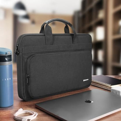 NIDOO 15.6 Inch Laptop Briefcase Shoulder Bag Sleeve for Lenovo IdeaPad Gaming 3i, Legion 5 Gen 6, ThinkPad P15s T15, Legion 7i, Dell G16, HP - color: Black, size: 15.6 inch