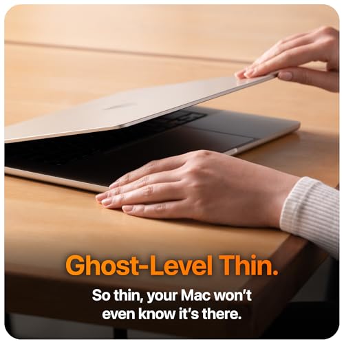 GhostView Premium Air-ttach Ultra Thin Clear Screen Protector, Protect Against Keyboard Imprint, Fingerprint, Smudge and Scratch, Non-Magnetic, Compatible with 2023+ MacBook Air 15", M5/M4/M3/M2 - size: MacBook Air 15" (2023+)