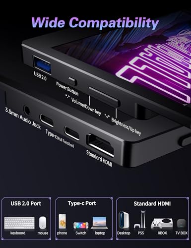 CAPERAVE Portable Monitor 17.3" 144Hz, FHD 100% sRGB HDR Portable Gaming Monitor, Travel Monitor with Kickstand & Speakers, USB-C HDMI External Screen for Laptop Mac Xbox Switch PS5/4