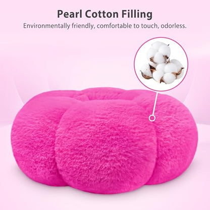 CreaDream Pumpkin Tablet Pillow Stand, Adjustable Pillow Stand for Lap Bed | Detachable Snack Bowl, Fits 4.7"-13" Kindle, Tablets, iPad, Soft Plush Fabric, for Reading and Relaxation on Bed, Couch - color: Hot Pink
