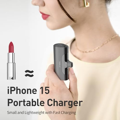 iWALK Portable Charger for iPhone 17/16/15 USB-C Small Power Bank 20W 4,500mAh Fast Charging Battery Pack Compatible with iPhone 15/16/16/17 Plus/17 Pro/17 Pro Max, Samsung Galaxy S25/S24/S23 Android - color: White