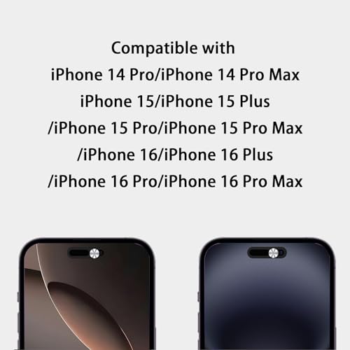 Front Camera Cover Compatible for iPhone 16/16Plus/16Pro/16Pro Max/15/15Plus/15Pro/15Pro Max/14Pro/14Pro Max,Webcam Cover Protect Privacy and Security,Not Affect Face ID, 2 Pack-Silver - color: Silver