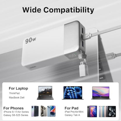 NOBIS Power Bank 90W 20000mAh Laptop Portable Charger - color: White