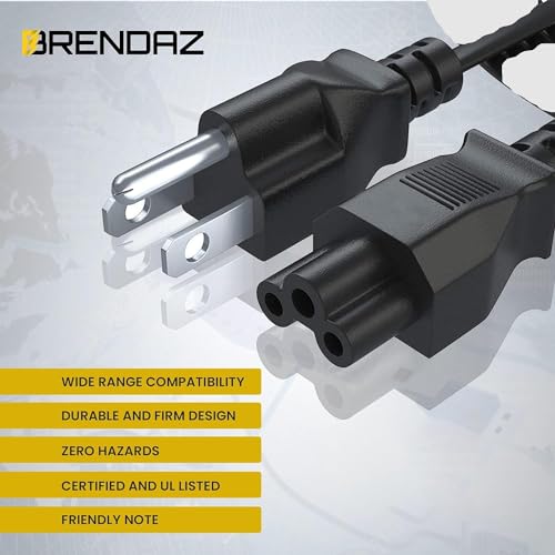3 Prong AC Power Cord, 15ft. Compatible with Dell HP LG Lenovo Asus Samsung Sony Monitor TV, Scanner,- NEMA 5-15P to C5 Power Cable. (15-Feet) - size: 15-Feet