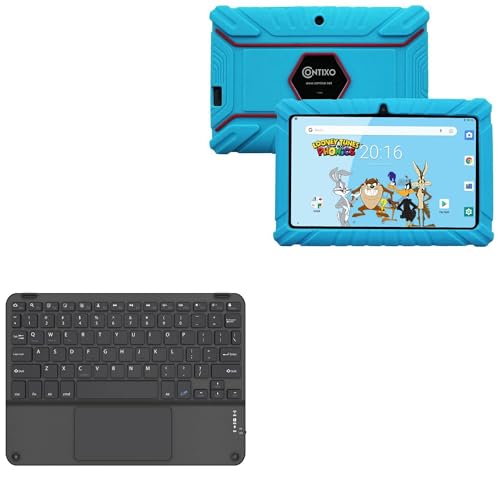 BoxWave Keyboard Compatible with Qilive Tablet for Kids (7 in) - SlimKeys Bluetooth Keyboard with Trackpad, Portable Slim TouchPad - Jet Black