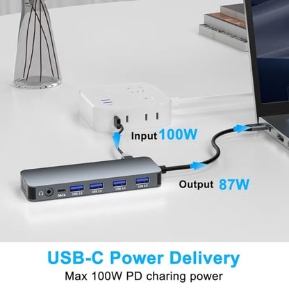Docking Station for Dell/HP/Lenovo/Surface Laptop, Dual HDMI Adapter for 2 Monitors, 13 in 1 USB C Hub With HDMI/VGA/USB/PD/Ethernet/SD/TF/Audio - style: 13 IN 1