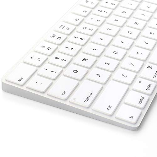 ProElife Ultra Thin Silicone Keyboard Protector Cover Skin for Apple Magic Keyboard & Magic Keyboard 2 (U.S Version, Model: MLA22L/A-A1644, Without Numeric Keypad) (White) - color: White