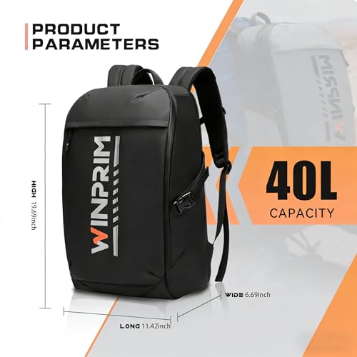 Motorcycle Helmet Backpack Large Capacity Reflective Waterproof Laptop Backpack with Padded Electronics Compartment Mochilas Para Motociclistas for Cycling Hiking Riding