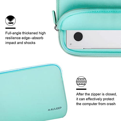 AULEEP 11-12 Inch Laptop Sleeves, Neoprene Notebook Computer Pocket Tablet Carrying Sleeve/Water-Resistant Compatible Laptop Sleeve for Acer/Asus/Dell/Lenovo/HP (Light Green) - color: light green, size: 11-12 inch