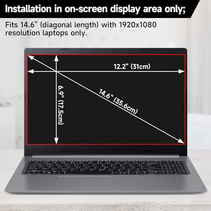 14 Inch 16:9 Laptop Privacy Screen Filter, Anti Blue Light Glare & Anti Scratch Computer Privacy Shield for 14" with 1920x1080 Aspect Ratio Laptop