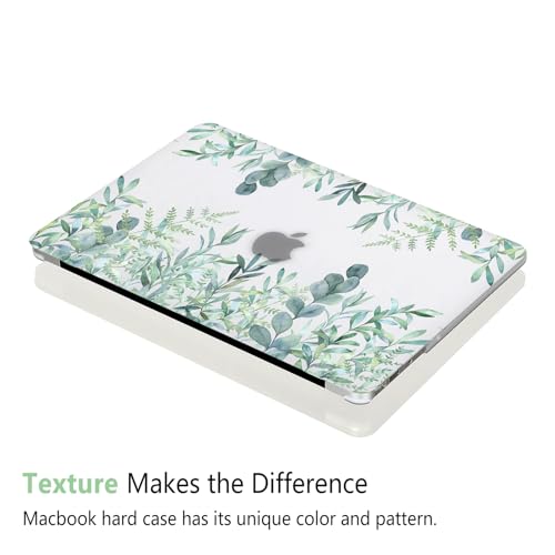 Case for MacBook Air 13 inch A1466 A1369 2010-2017 Release, 5 in 1 Matte Clear Hard Shell&Keyboard Cover&Screen Protector&Webcam Cover Compatible with Older Version Air 13.3 - Green Plants - color: Z Green Clear