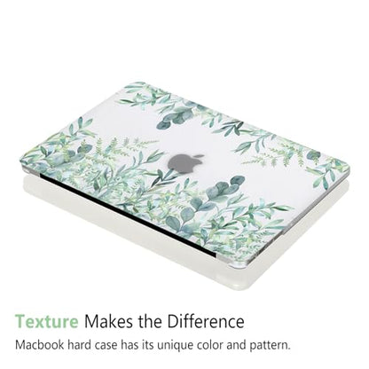 Case for MacBook Air 13 inch A1466 A1369 2010-2017 Release, 5 in 1 Matte Clear Hard Shell&Keyboard Cover&Screen Protector&Webcam Cover Compatible with Older Version Air 13.3 - Green Plants - color: Z Green Clear
