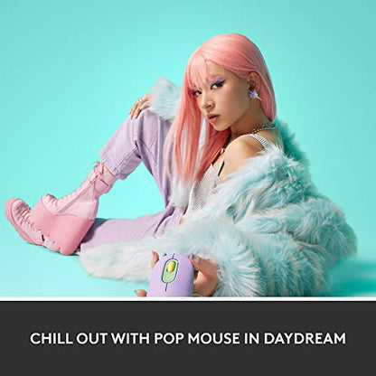 Logitech POP Mouse, Compact and Portable Wireless Mouse - Daydream Mint | Compact and Portable, Programmable Buttons, Quiet Clicks, Easy-Switch Between 3 Devices, Compatible with Laptop,Tablet, PC - color: Daydream Mint