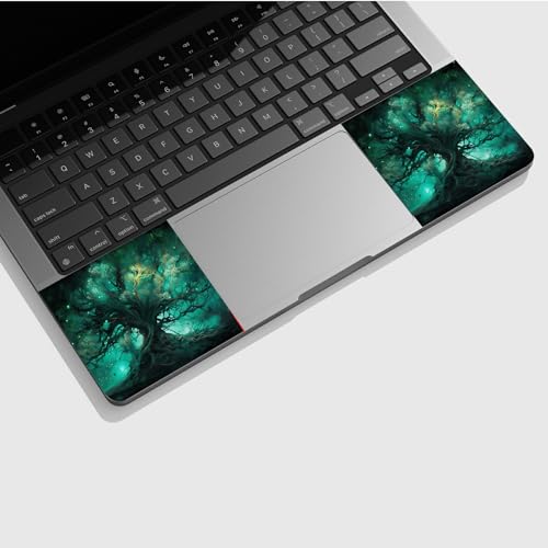 Universal Laptop Skin Sticker with 2 Wrist Pad Skins, Waterproof Scratch Resistant Vinyl Laptop Cover Decal, Cut to Fit for 11–15.6 Inch MacBook HP Dell Lenovo, Green Tree - color: Green Tree