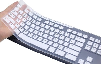 Ultra Thin Desktop PC Silicone Keyboard Cover Skin Protector Compatible for Logitech MK295 MK275 MK270 Wireless Keyboard, Logitech K200 K260 K270 MK200 MK260 Keyboard (White) - color: White