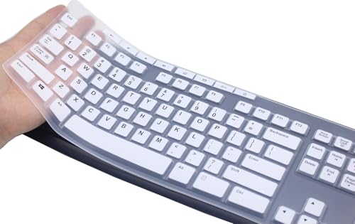 Ultra Thin Desktop PC Silicone Keyboard Cover Skin Protector Compatible for Logitech MK295 MK275 MK270 Wireless Keyboard, Logitech K200 K260 K270 MK200 MK260 Keyboard (White) - color: White