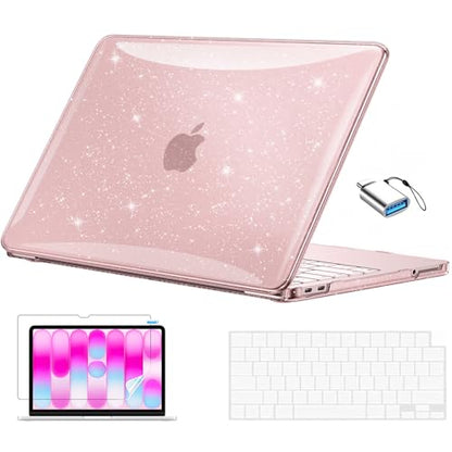 EooCoo for MacBook Neo Case 13 inch 2026, Scratch Resistant, Sparkly Blush | 4 in 1 Kit, Durable, Easy Snap-On, Stays New, Model A3404 (A18 Pro Chip) - color: Sparkly Blush