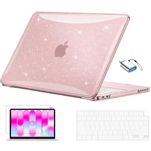 EooCoo for MacBook Neo Case 13 inch 2026, Scratch Resistant, Sparkly Blush | 4 in 1 Kit, Durable, Easy Snap-On, Stays New, Model A3404 (A18 Pro Chip) - color: Sparkly Blush