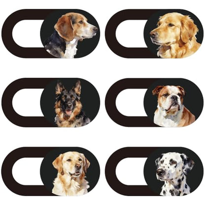 6Pcs 6 Styles Dog Camera Cover Slide Cute Laptop Accessories 0.04 Inch Ultra Thin Webcam Cover Slide Dog Phone Computer Camera Privacy Blocker for Laptop Desktop Computer Notebook Mini PC - color: Dog-2