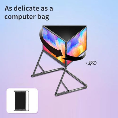 15.6'' Laptop Screen Extender Monitor Portable, Quad Monitor, Just 1 Cable for 3 Screens, FHD 1080P IPS Laptop Extender Compatible with Wins/Mac for 13.6" - 17.3" Laptops - size: 15.6"