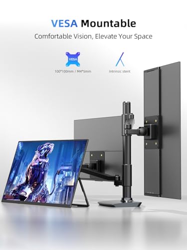 21.5'' Large Portable Monitor for Laptop 100Hz Ultra-Fast IPS Gaming Monitor, QLED 125%sRGB | 2000:1 Contrast | Built-in Stand, Speaker and VESA, USB-C HDMI Second Screen Efficient Work Gaming - size: 21.5''