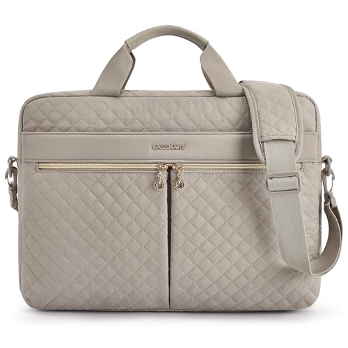 BAGSMART 17.3/15.6 Inch Laptop Bag, Briefcase for Women Computer Messenger Bag Office Travel Business, Warm Gray - color: Warm Gray, size: 17.3 Inch