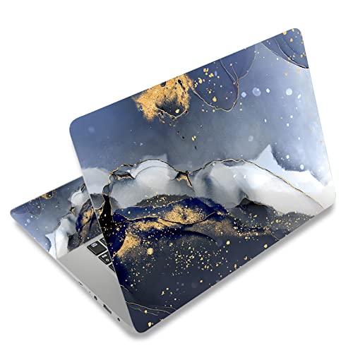 Laptop Skin Sticker,13.3 14 15 15.4 15.6 inch Laptop Skins,Universal Vinyl Decal,Dustproof Scratch Resistant Reusable Cover Protector with Free 2 Wrist Pads (Marble) - color: Marble