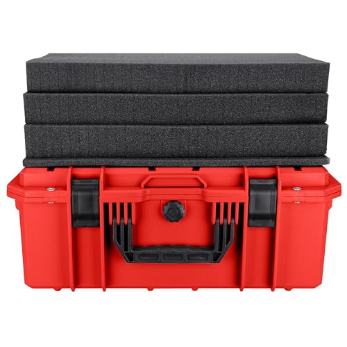 Eylar 21.6" Intact Series Carry-On Hard Camera Case, Lightweight and Durable Stacker Design with Foam (Red) - color: Red