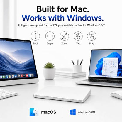 Trackpad with 2.4G USB Receiver for Mac and Windows - Multi-Touch Surface High Precision Track Pad, Multi-Gesture Touchpad Mouse Compatible with Apple MacBook iMac and Windows 10/11 PC Desktop
