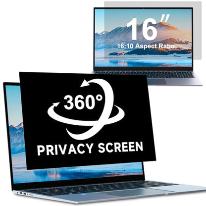 ZOEGAA 4-way 360°Laptop Privacy Screen For 16 Inch 16:10 Computer, Removable Privacy Screen For Computer Monitor, Anti Glare And Blue Light, Compatible With HP Dell Lenovo Asus Samsung Acer Thinkpad - size: 16 in 16:10