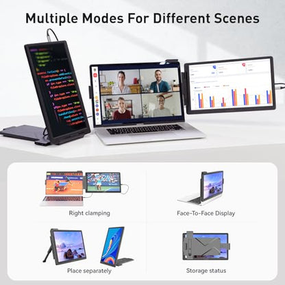 ELECROW Portable Monitor, 14 Inch FHD 1920 x 1080 External Monitor CrowView Laptop Screen Extender Compatible with Multiple Systems and Laptops 13''-16.5''