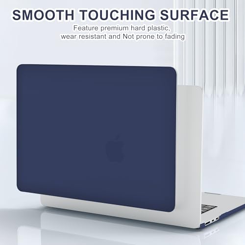 B BELK for MacBook Air 13.6 inch Case 2026 2025 2024 2023 2022 M5 M4 M3 M2 | Model A3449 A3240 A3113 A2681, Plastic Hard Shell for MacBook Air 13 inch Case & Keyboard Cover & Screen Protector, Navy Blue - color: Navy Blue