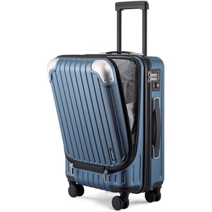 LEVEL8 Grace Carry on Luggage 22x14x9 Airline Approved, 20 Inch Hard Shell Suitcases with Spinner Wheels, Abs+Pc Hard Case Luggages with Tsa Lock for Airplane, Blue - color: Blue, size: 20 Inch