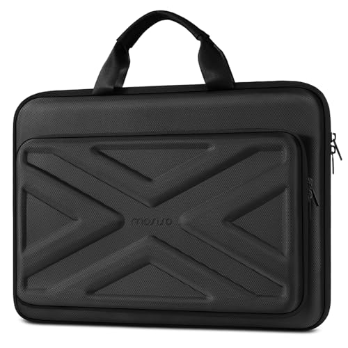 MOSISO Hard Laptop Case 15-15.6 inch, Shockproof Laptop Sleeve with Handle | Compatible with MacBook 16, HP Acer Dell Lenovo ASUS, Waterproof EVA Carrying Case Computer Bag with Pocket&Belt, Black - color: Black, size: 16 inch