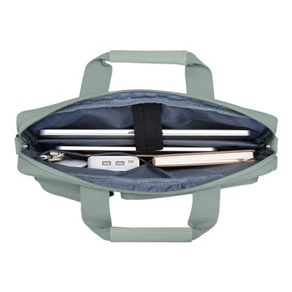 MOSISO Laptop Shoulder Bag 16 inch, 15-15.6 inch Computer Bag | Compatible with MacBook Pro 16 inch, HP, Dell, Lenovo with 2 Raised&1 Flapover&1 Horizontal Pocket&Handle&Belt, Antique Green - color: Antique Green, size: 16 inch
