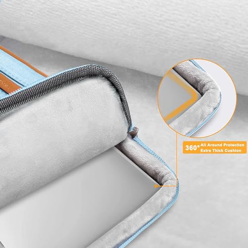 MOSISO 360 Protective Laptop Case 13.3 inch, 13-13.3 inch Laptop Sleeve Compatible with MacBook Air/Pro 13 / Pro 14,HP Dell Acer ASUS,Side Open Carrying Case with 4 Zipper Pockets&Handle, Air Blue - color: Air Blue, size: 13.3 inch