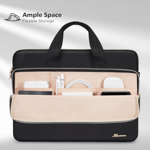 KIZUNA Laptop Sleeve Case 14 Inch Computer Shoulder Bag for 15" MacBook air M3 2024/Lenovo Flex 14/IdeaPad Flex 5/15.4 MacBook Pro/HP EliteBook 840 G5/Dell Latitude/14 Lenovo IdeaPad 3i Gen 6 - color: Black, size: 14 Inch