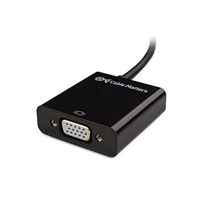 Cable Matters Micro HDMI to VGA Adapter, Micro HDMI Converter, Black | 1080p VGA, Micro HDMI Source, VGA Display Support, Compact Adapter