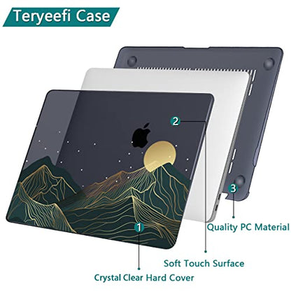 Teryeefi MacBook Pro 13 Inch Case, Hard Shell, Keyboard Cover, Screen Protector, A2338 A2251 A2289 A2159 A1989 A1706, Landscape - color: Landscape