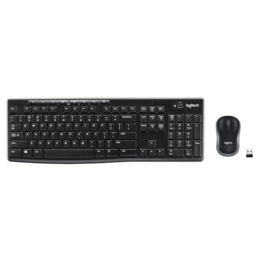 Logitech MK270 Full Size Wireless Keyboard and Mouse Combo - Black - color: Black, size: 1 Pack, style: Combo